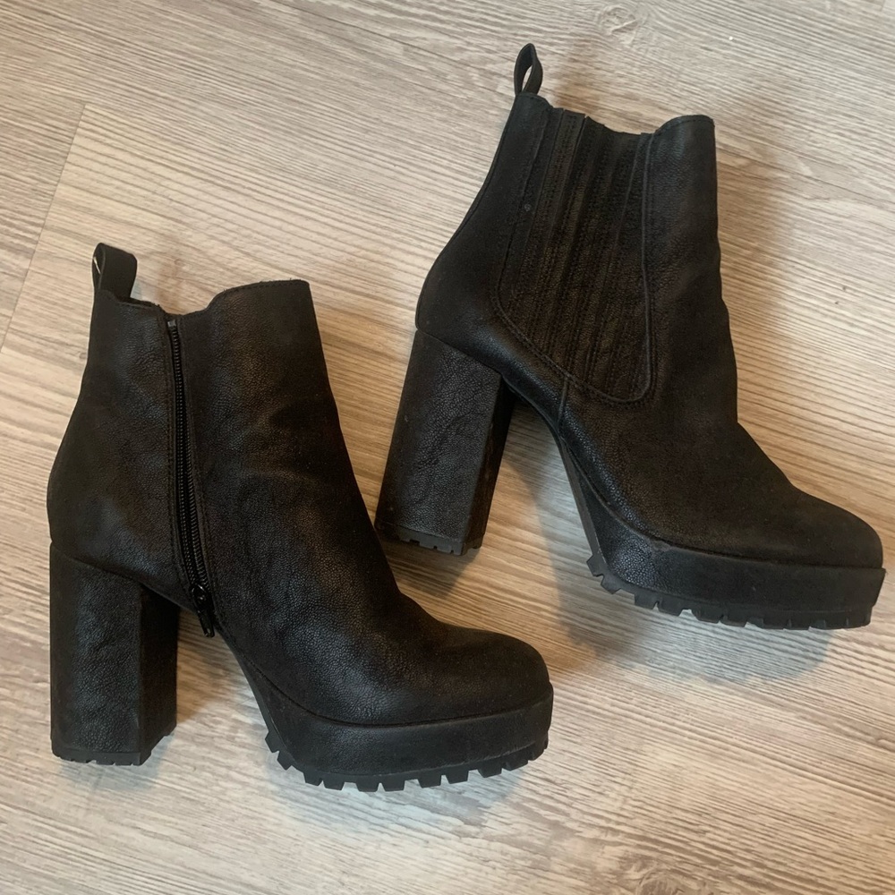 Women's Black Platform Ankle Boots
